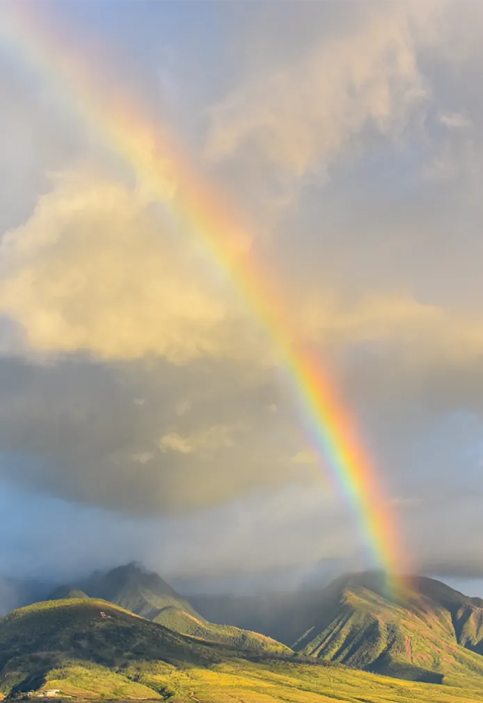 Rainbow in the mountains of Maui, Hawaii
